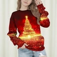 thumbnail image 1 of Favoffer Unisex Kids Christmas Sweatshirt Girls Long Sleeve Hoodie Xmas Pullover Round Neck Casual Tops 5-15Y, 1 of 7