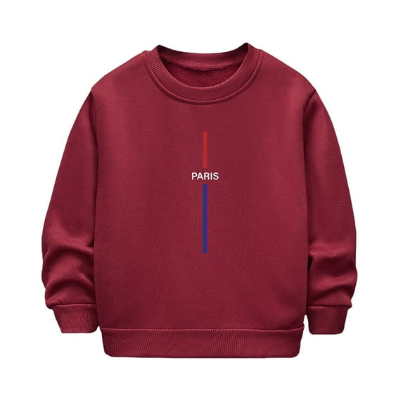 Favoffer Unisex Kids' Fall/Winter Fleece-Lined Sweatshirt Crew Neck Long Sleeve, Cute Heart Graphic Top for Casual Home Travel Gathering, Toddler&Kid 2-12Y