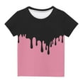 thumbnail image 1 of Favoffer Unisex Kids' Multicolor Drip-Print T shirt & Easter Short-Sleeve Top - Casual, Play, Photoshoot, Gifting 3-14Y, 1 of 5