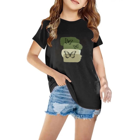 Favoffer Unisex Kids' Multicolor Heart-Flower-Cactus Print Tee & Round-Neck Short-Sleeve Top - Casual, Play, Photoshoot, Gifting 3-12Y