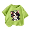thumbnail image 1 of Favoffer Unisex Kids' Summer Multicolor Playful Cat-Graphic T-Shirt & Breathable Round-Neck Short-Sleeve Top for Casual, Picnic, Play, Photoshoot 2-14Y, 1 of 8