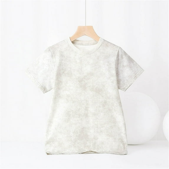 Favoffer Unisex Kids' Summer Multicolor Tie-Dye Graphic Tee & Relaxed Round Neck Short-Sleeve Trendy Breathable Top for Casual, Travel, Play, Sport 4-12Y