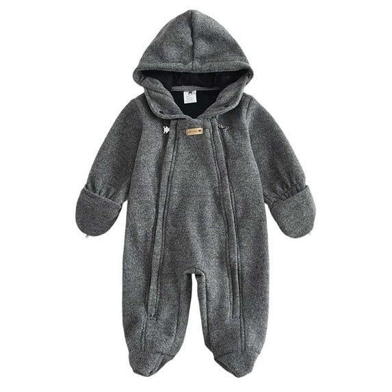 Favoffer Winter Newborn Composite Woolen Hooded Footed Romper, Boys Girls Crawling Suit Jumpsuit Warm Soft Bunting Onesie Outfits 3-18M