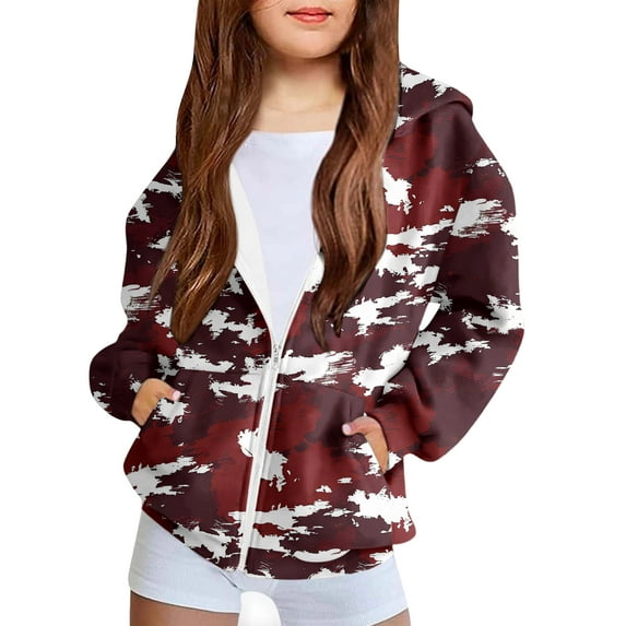 Favoffer Winter Toddler Zip-Up Hoodie Pocket Jacket Long Sleeve Casual Soft Outerwear Boys Girls Fall Coat for Daily Sports Party Photoshoot 4-12Y