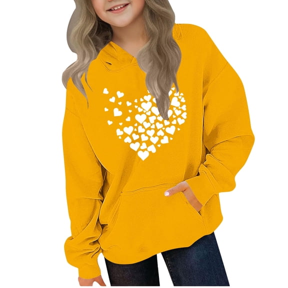 Favoffer Winter Unisex Big Kids Oversized Fleece-Pocket Hooded Sweatshirt Casual/Travel 4-14Y