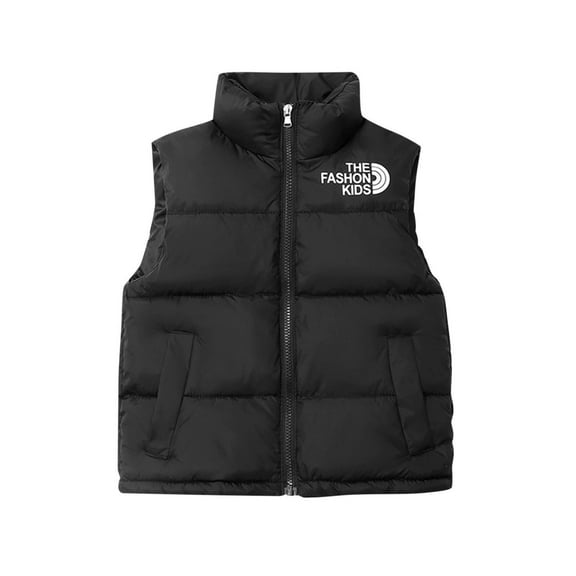 Favoffer Winter Unisex Kids' Quilted Sleeveless Vest Stand Collar Color-Block Cotton Warm Sports Casual Jacket Outdoor Play Boys Girls Teen 2-15Y