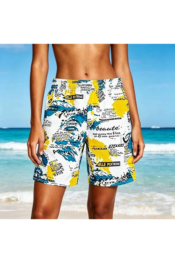 Women's Beach Loose Shorts Solid Color Casual Breathable Wide Leg Short Pants Summer Comfort Bottom for Seaside Daily Wear