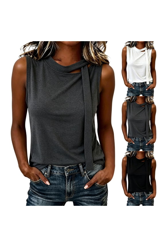 Women's Hollow Out Blouse Round Neck Ribbon Detail Short Sleeve Slim Fitted Silhouette Fashion Trendy Daily Matching White Basic Bottom Top