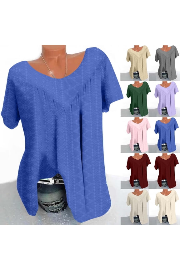 Women's Neck Tops Crew Neck Short Sleeve Neck Oversized Version Casual Tees Soft Vibe Daily Shirts Home Relax Outdoor Stroll Friend Gatherings