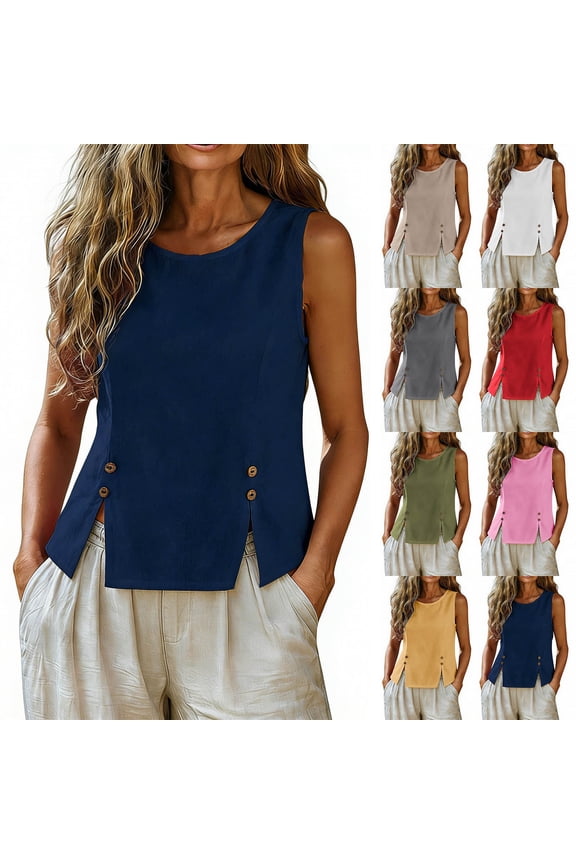Women's Sleeveless Camisole Double Layer Adjustable Strap Solid Color Loose Tank for Bamboo Cotton Breathable V Neck Outfit