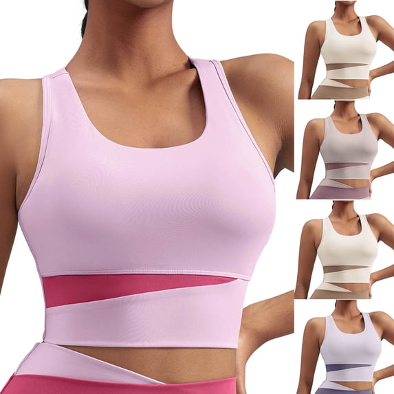 Favoffer Womens Ribbed Tank Tops Round Neck Fitted Sleeveless Athletic Tops with Built-in Bra Wireless Casual Workout Shirts for Gym Running Pilates