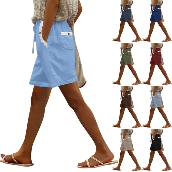 Favoffer Womens Short High Waist Drawstring Elastic Waistband Pocket Casual Shorts Comfy Sets for Sports Beach Daily Lounging