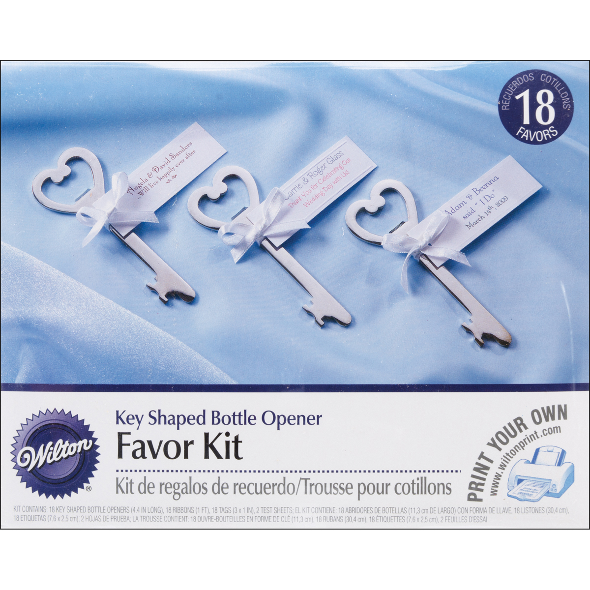Favor Kit Makes 18-Key Shaped Bottle Opener, Pk 1, Wilton - image 1 of 2