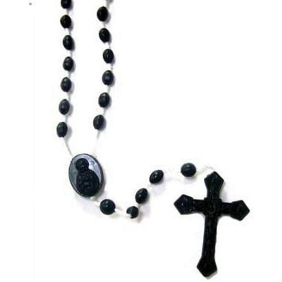 FavorOnline Plastic Cheap Black Rosary, Imported from Italy - Set of 10 Rosaries