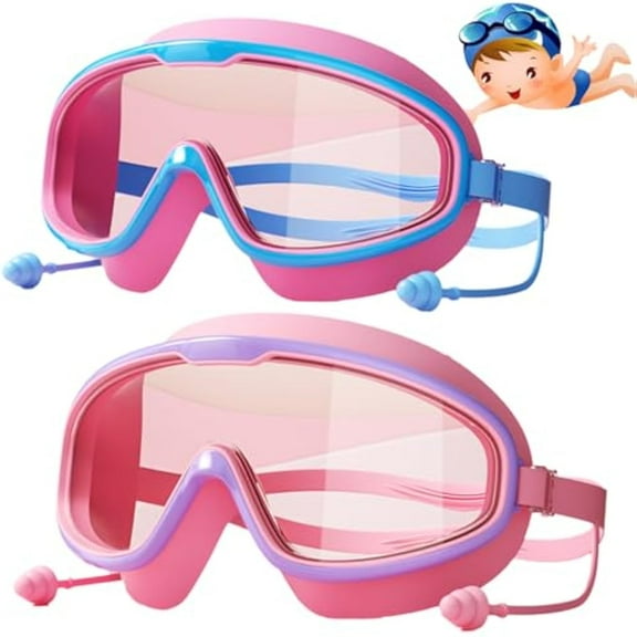Favorabler-D Swim Goggles, Favorabler Goggles, for kids, Large Frame Waterproof & Anti-Fog Swimming Glasses(A)