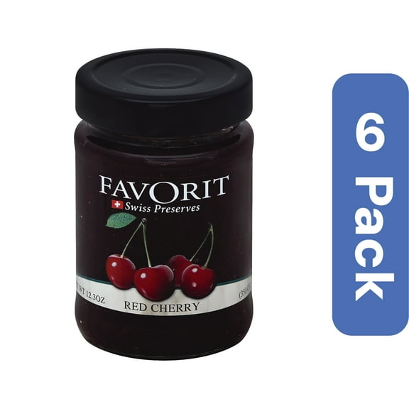 Favorit Red Cherry Preserves 12.3 oz (Pack of 6)