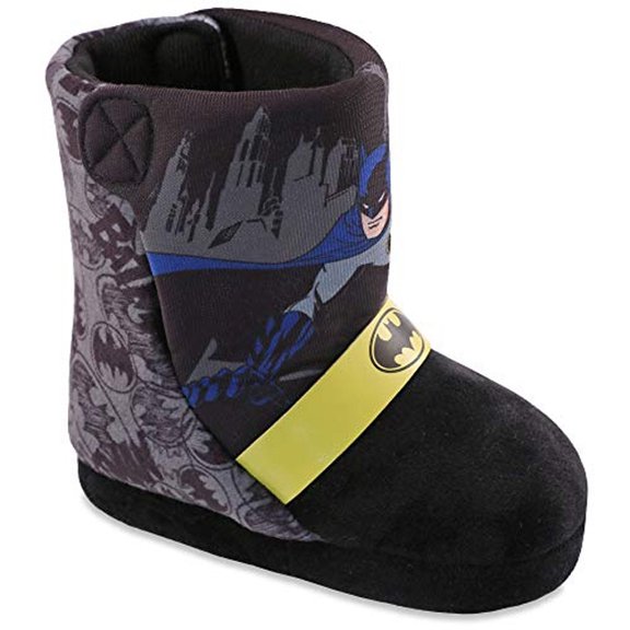 Favorite Characters Batman Boys Slipper Boots (Toddler Small Size 5-6), Black