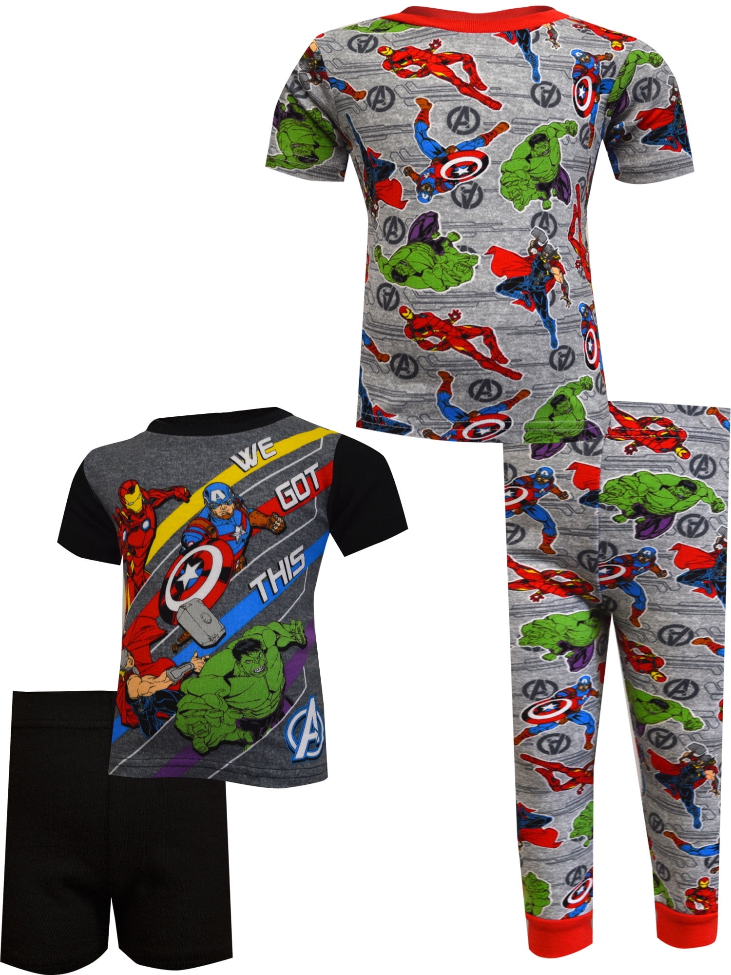 Marvel Little Big Boys Avengers Endgame Four Piece Pajama Set Walmart