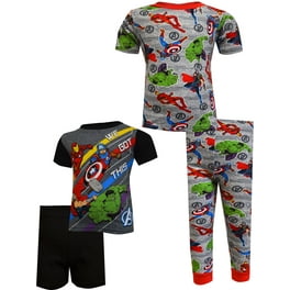 Marvel Boys Avengers Black Panther Captain America Thor Spider Man 4 Piece Snug fit Cotton Pajamas Set Walmart