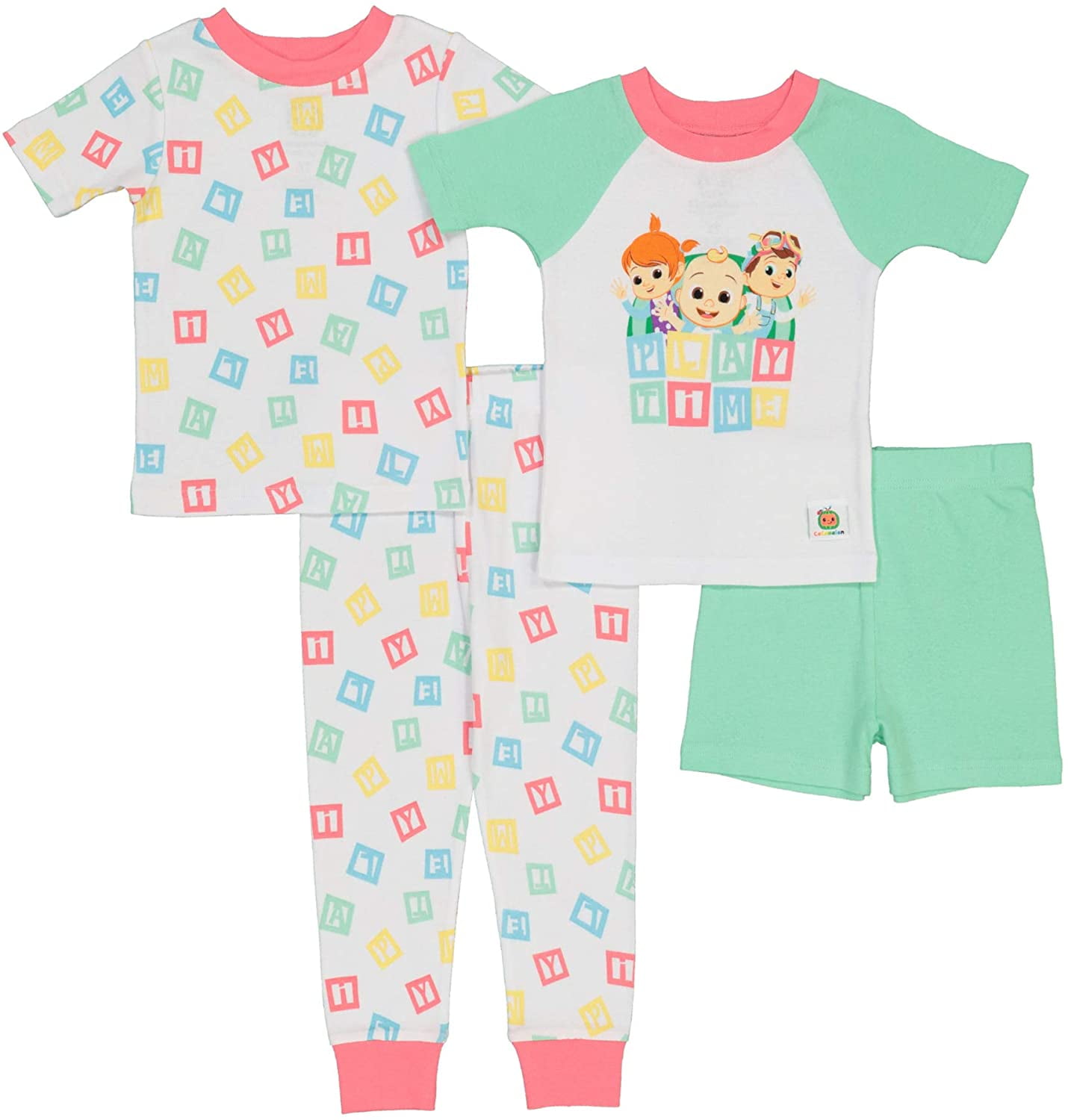Favorite Characters Girls Cocomelon Playtime 4 piece Toddler Pajamas
