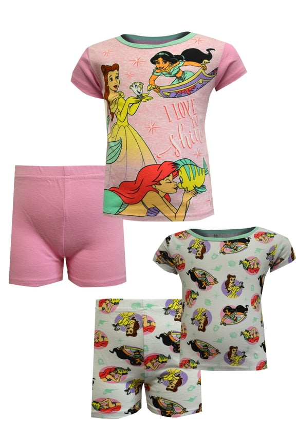 Favorite Characters Girls Disney Princesses I Love To Shine 4 Piece Cotton Pajama (4)
