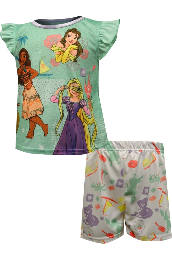 Girls Disney Princesses Summertime Fun Shortie Pajama (8)