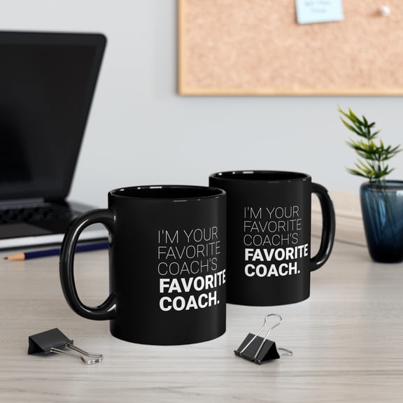 Favorite Coach Coffee & Tea Mug - 11oz Black Ceramic Mug