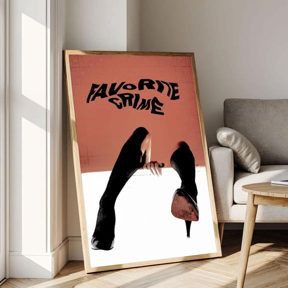 Favorite Crime Poster, Modern Pop Art Print Poster, Bold Feminine Wall Art, Minimalist Fashion Decor LI-T10-359, Size 12x18 UNFFRAMED F03.1.6l1267