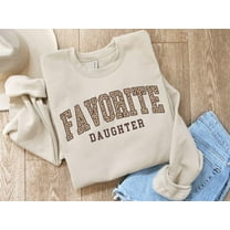 Favorite Daughter Sweatshirt – Leopard Print Funny Daughter Gift, Cute Sibling Humor Sweater, Best Daughter Pullover from Mom or Dad