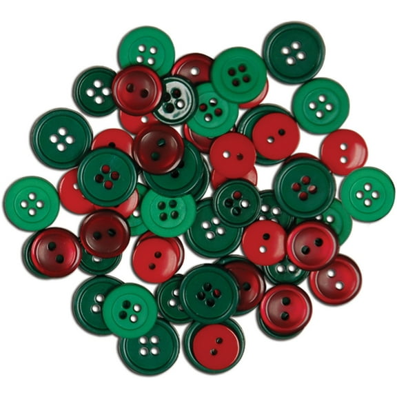 Favorite Findings Christmas Multi Color Sew Thru Buttons, 130 Count
