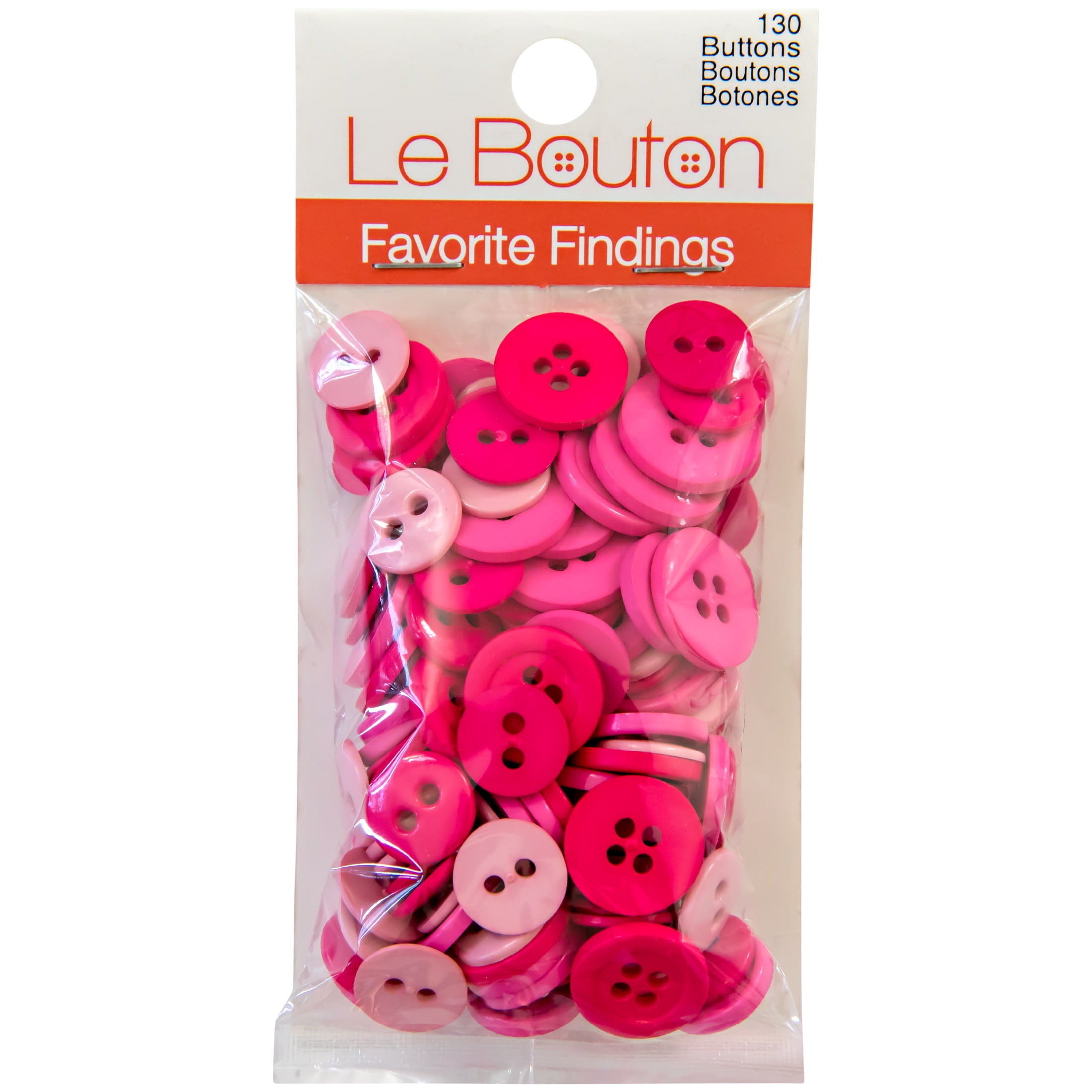 Favorite Findings Red Assorted Sew Thru Buttons, 130 Pieces 