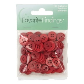 Favorite Findings Red Basic Round Sew Thru Buttons, 130 Count