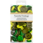 Favorite Findings Value Green Assorted Sew Thru & Shank Buttons, 4 Ounces