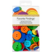 Favorite Findings Value Rainbow Assorted Size Sew Thru Buttons, 31/2 Ounces