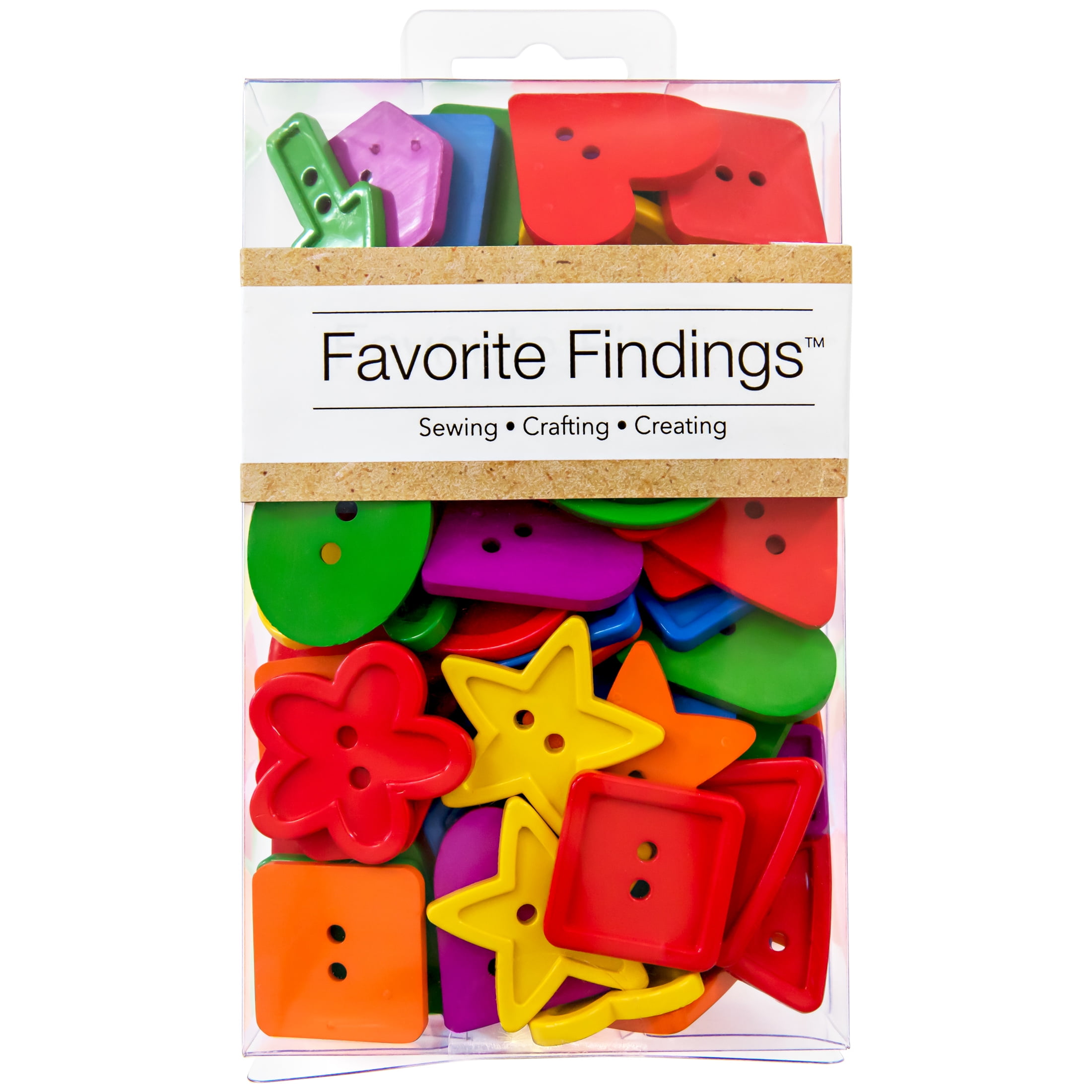 Favorite Findings Country Darks Assorted Sew Thru Buttons, 130 Pieces