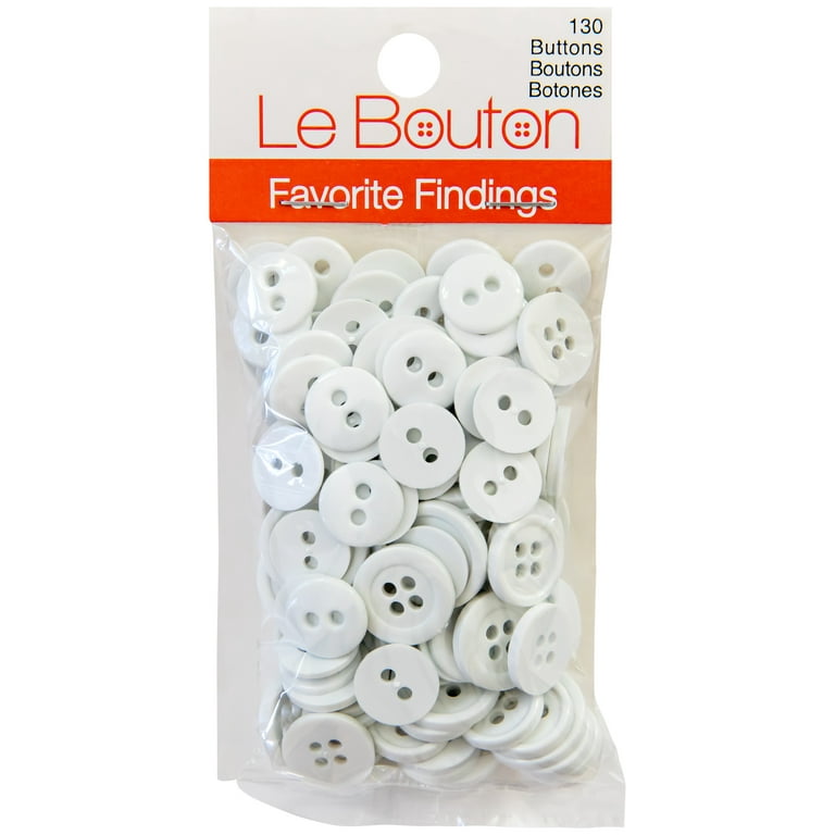 Favorite Findings White Buttons - 130 ct