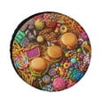 thumbnail image 1 of Favorite Foods Spare Tire Cover Burger Fries Donut Junk Fast Food Pattern Waterproof Polyester Wheel Protectors Wheel Covers for Camper Truck Travel Trailer 12inch, 1 of 8
