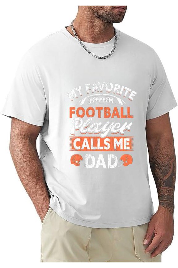 Favorite Football Player Calls Me Dad Funny Sports Team Game Coach Unisex T-Shirt, for men & women, up to size 5XL.