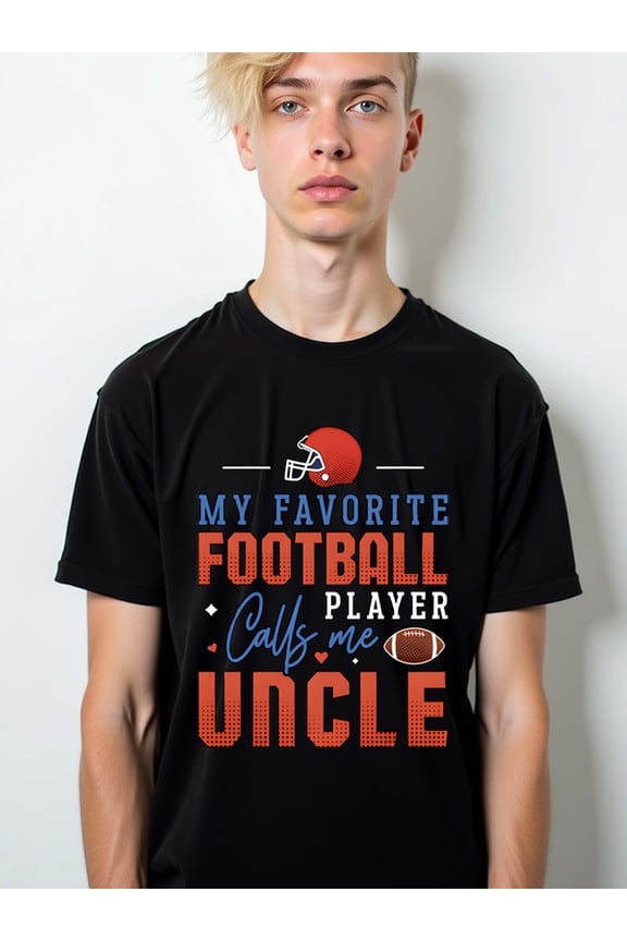 Favorite Football Uncle Tee Men t shirt black top gifts printed T-shirts, Streetwear style clothing Basic Unisex Shirt Crewneck tshirts