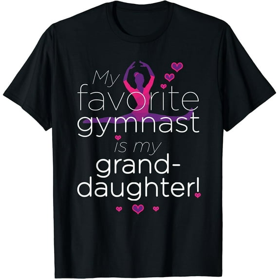 Favorite Gymnast Grandma for Women Gymnastics Grandma T-Shirt Black Large
