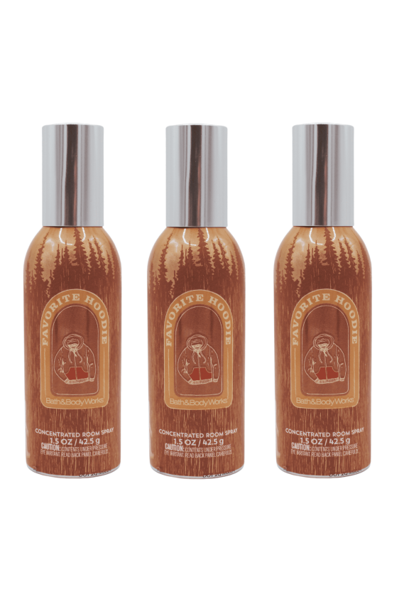 Favorite Hoodie Concentrated Room Spray by Bath & Body Works - Pack of 3 - New 2025 Packaging
