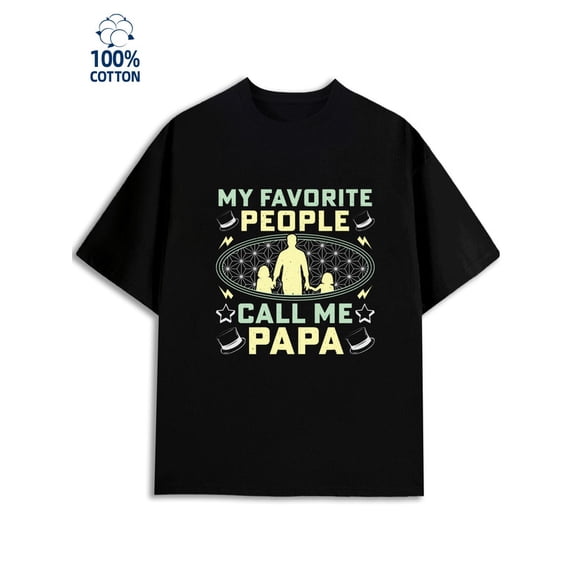 Favorite Papa Tee men dad 180G 100% Cotton black son daughter Original Unisex Shirt Short Sleeve tshirts Casual Unisex Shirt Graphic Tee tshirts Basic Unisex Shirt Printed tshirts
