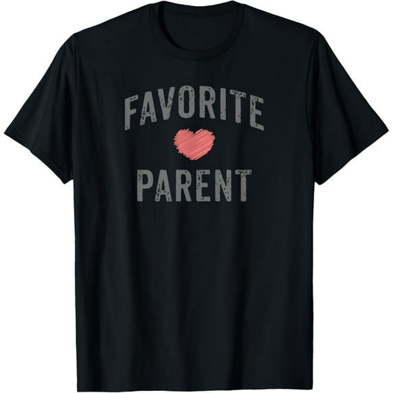 Favorite Parent Grey Vintage Distressed Faded Design Heart T-Shirt