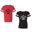 thumbnail image 1 of My Favorite People Call Me Dad Mom Unisex Couple Matching Cotton Jersey style T-Shirt Contrasting stripes on sleeves (Men Red / Women Black) (Men S / Women S), 1 of 3