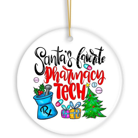 Favorite Pharmacy Tech Christmas Ornament, Pharmacist Technician Day Appreciation Gift Idea