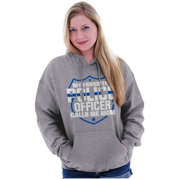 Favorite Police Officer Calls Me Mom Women Plus Size Hoodie Brisco Brands 3X