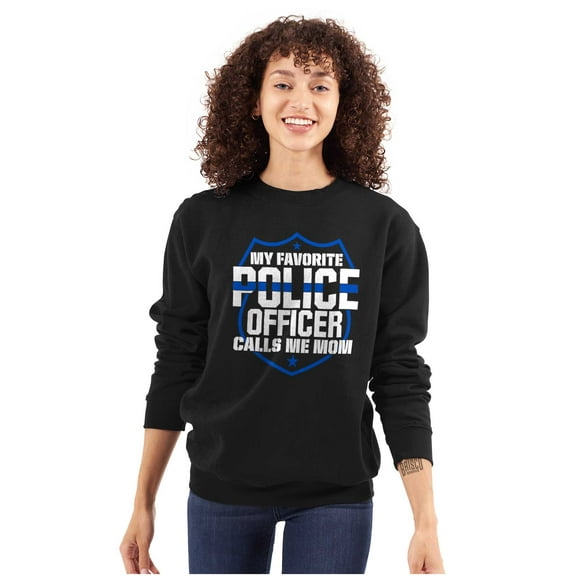 Favorite Police Officer Calls Me Mom Women Plus Size Sweatshirt Brisco Brands 4X