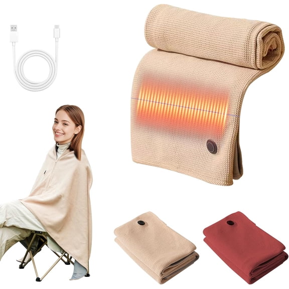 Favorite Portable Heated Shawl, 3 Temp Settings, Wearable Heated Blanket & Heated Shawl Wraps for Women, Indoor Outdoor Use and Mother's Day Gifts