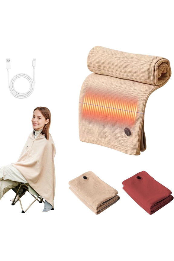 Favorite Portable Heated Shawl, 3 Temp Settings, Wearable Heated Blanket & Heated Shawl Wraps for Women, Indoor Outdoor Use and Mother's Day Gifts