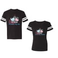 thumbnail image 1 of My Favorite Prince Princess Is My Husband Wife Unisex Couple Matching Cotton Jersey style T-Shirt Contrasting stripes on sleeves (Men Black / Women Black) (Men S / Women S), 1 of 3